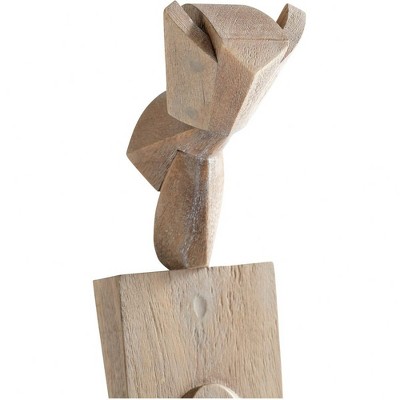 Weathered Grey Abstract Wood Protector Sculpture