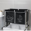SEVOBAL Laundry Bags and Baskets Laundry Hamper 2 Tier Laundry Sorter with 4 Removable Bags for Organizing Clothes, Laundry, Black, 22"*16.5"*34.6" - 3 of 4