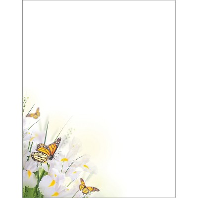 Great Papers Spring Blossom Butterfly Everyday Letterhead Multicolored 50 Sheets/Pack (2025004)