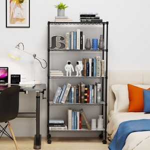 2 Pack 5 Tier Shelf Wire Shelving Unit, NSF Heavy Duty Wire Shelf Metal Large Storage Shelves Height Adjustable Utility - 1 of 4