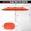 Costway 15.5 FT Extra-Large Patio Umbrella with LED Solar Lights & 12 Heavy-Duty Ribs Beige/Orange/Brown/Gray/Navy/Red - 3 of 4