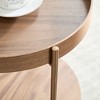 NicBex 17/27" 2-Tier Round Coffee Table Combo,Set of 2,Modern End Tables Nesting Sofa Side Tables with Stainless Steel Legs for Living Room - 3 of 4