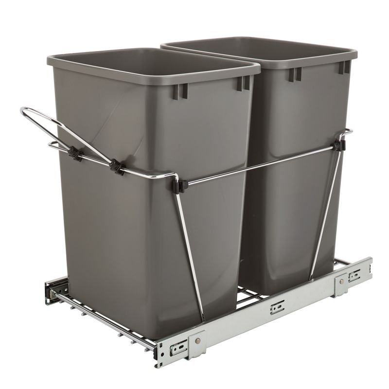 Rev-A-Shelf RV-18KD Series 35-Quart Kitchen Cabinet Pullout Waste Container, 1 of 8