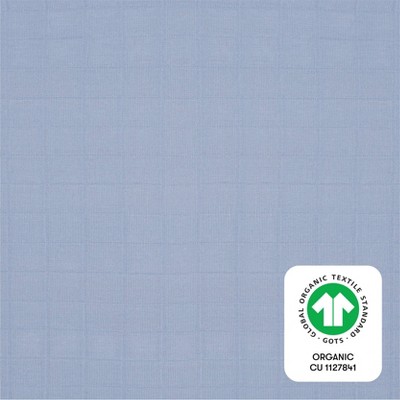 Dewdrop Blue Organic Cotton Muslin Bassinet Sheet