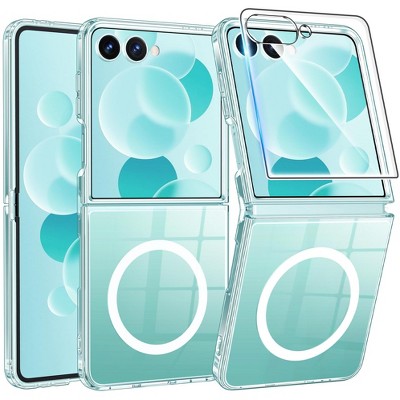 BONGEEK for Samsung-Galaxy Z-Flip-7 Magnetic Case: Clear Military Grade Drop Protection Anti Yellowing Cell Phone Cover -Clear