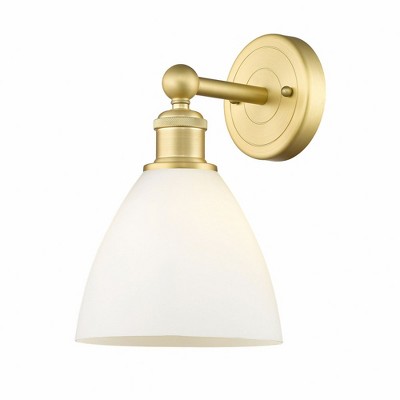 Bristol Glass - 1 Light Wall Sconce In Industrial Style-12 Inches Tall and 7.5 Inches Wide
