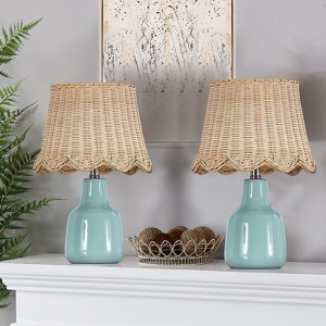 Maxax 16.5" Modern Country Ceramic Table Lamp For Living Room/bedroom - 1 of 4