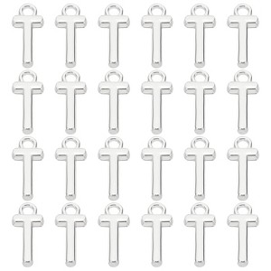 Unique Bargains Metal Bulk Elegant DIY Crafts Jewelry Making Initial Pendant 50 Pcs - 1 of 4