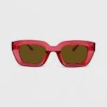 Women's Plastic Chunky Square Crystal Sunglasses - Wild Fable™ Red