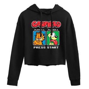 Women's - Garfield - Garfield Odie Game On Cropped Graphic Hoodie - 1 of 3