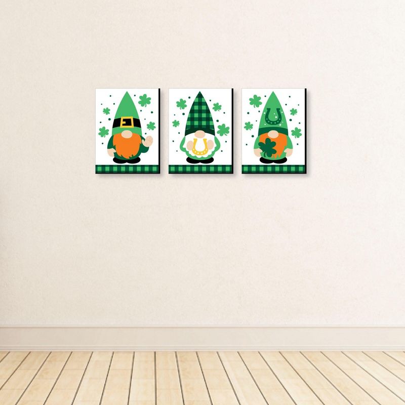Big Dot of Happiness Irish Gnomes - St. Patrick's Day Wall Art and Holiday Room Decor - 7.5 x 10 inches - Set of 3 Prints, 3 of 8