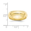 Black Bow Jewelry 2.5mm to 6mm 10K Yellow Gold Half Round Ridged Edge Standard Fit Band - 3 of 4