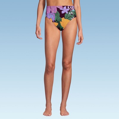 Lands' End Women's Chlorine Resistant Smoothing Control High Waisted Bikini Bottoms