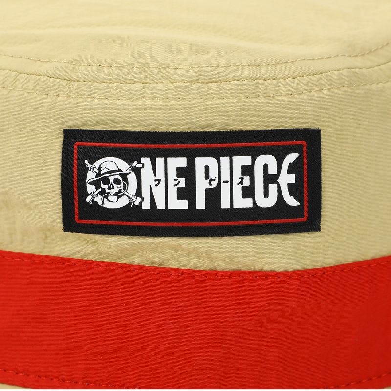 One Piece Live Action Straw Hat Pirate Adult Tan Bucket Hat With Side Pocket, 2 of 7