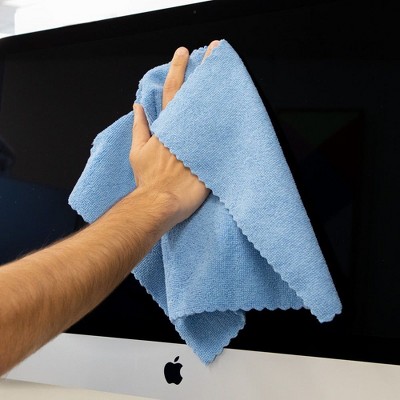 SmartRags Heavy Duty Blue Microfiber Cleaning Cloths, 16x16, Box of 50