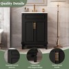 Gulches 24 Inch Bathroom Vanity with Top Sink Solid Wood Frame 2 Soft Closing Doors Adjustable Shelf For Bathroom Black - 3 of 4