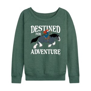 Women's - Disney - Merida & Angus Destined for Adventure Lightweight French Terry Wide Neck Long Sleeve Shirt - 1 of 4
