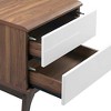 Modway Envision Mid-Century Modern, 2-Drawer Nightstand, Walnut White - 4 of 4