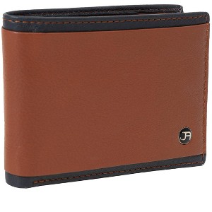 Jack Abrahams - Jack Abrahams Goat Nappa Leather Bi-Fold Stylish Wallet Cognac/Black - 1 of 1