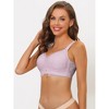 Allegra K Women's Lace Minimizer U Back Full Coverage Wireless Everyday Bralettes 2 Packs - 4 of 4