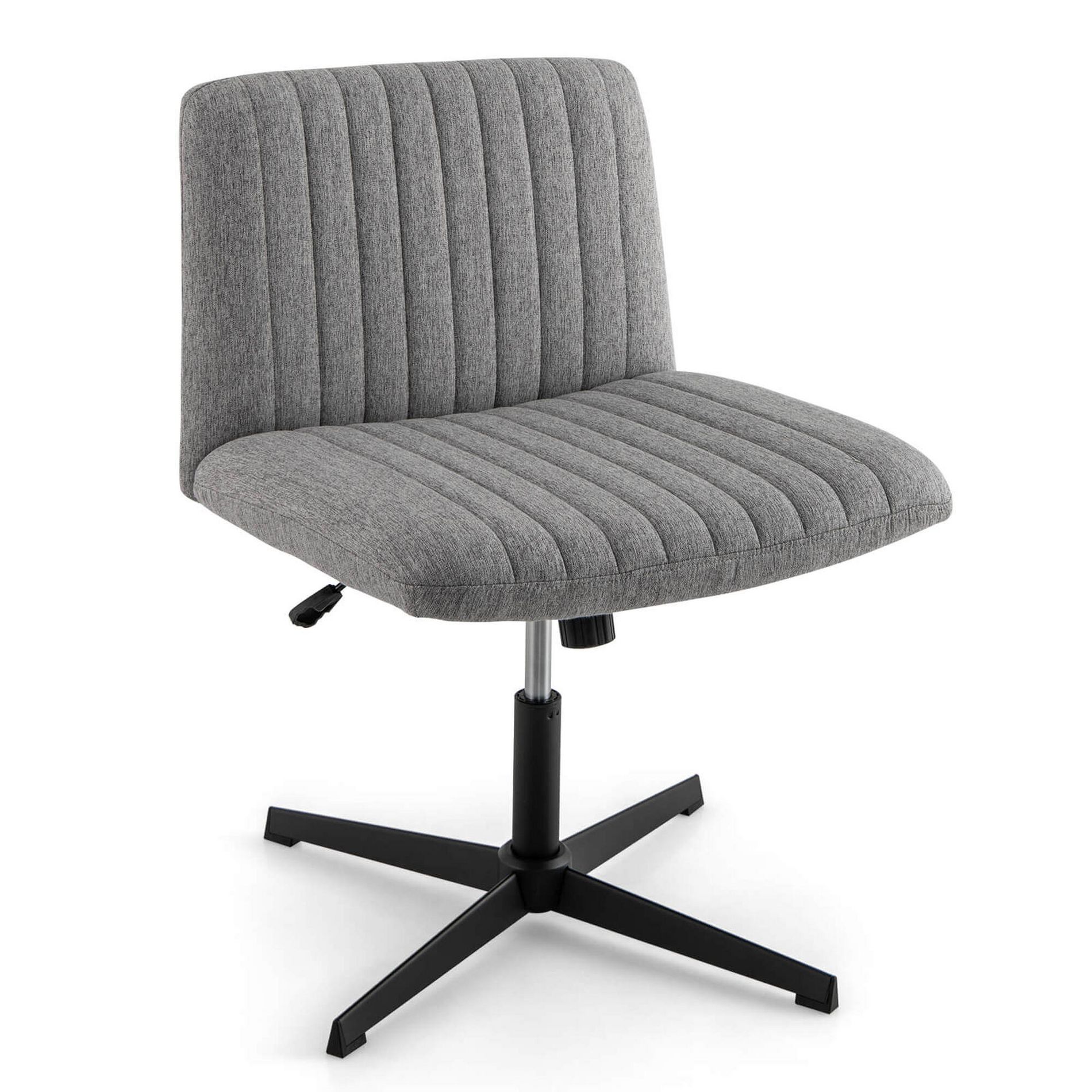 Costway Criss Cross Legged Office Chair Ergonomic Mid Back Computer Desk Chair Gray