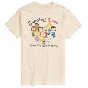 Men's - Peanuts - Gang Sends Love Short Sleeve Graphic T-Shirt - 1 of 3