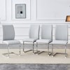 FONTOI 4PCS Arch Dining Chairs with High Resilience, Dining Chair with Arched Metal Legs for Living Room, Gray&Silver, 21.6"*39"*17.3" - 4 of 4