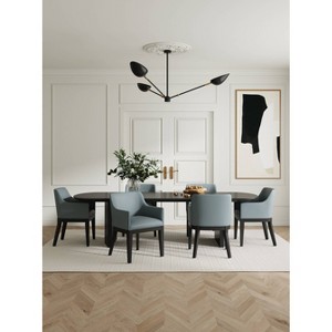 Set of 2 Gansevoort Modern Faux Leather Dining Armchairs - Manhattan Comfort - 1 of 4