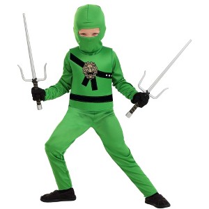 HalloweenCostumes.com Deluxe Green Ninja Master Costume for Toddlers - 1 of 3