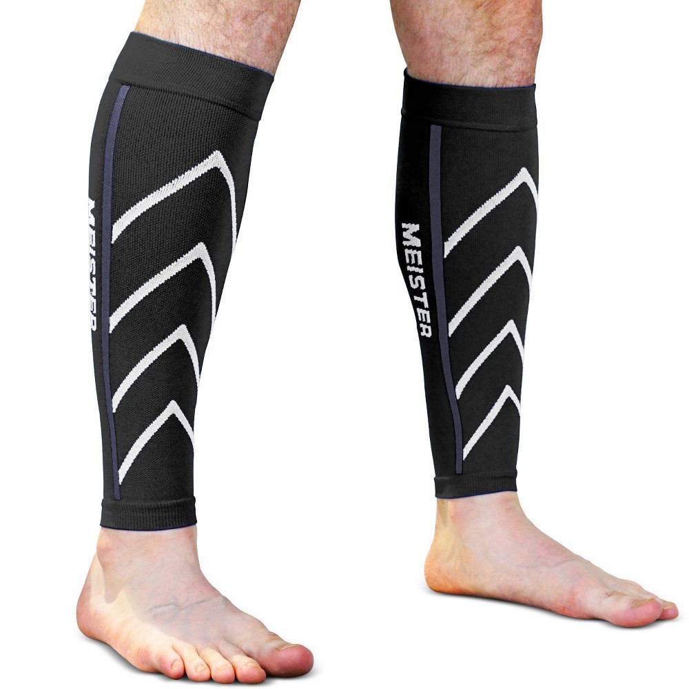 Photos - Braces / Splint / Support Meister Graduated 20-25mmHg Compression Leg Sleeves Pair - Black L 