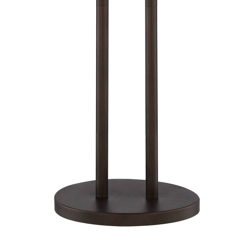 Franklin Iron Works Roscoe Modern Floor Lamp Standing 62" Tall Oil Rubbed Bronze Twin Pole White Drum Shade for Living Room Bedroom Office House Home, 6 of 11