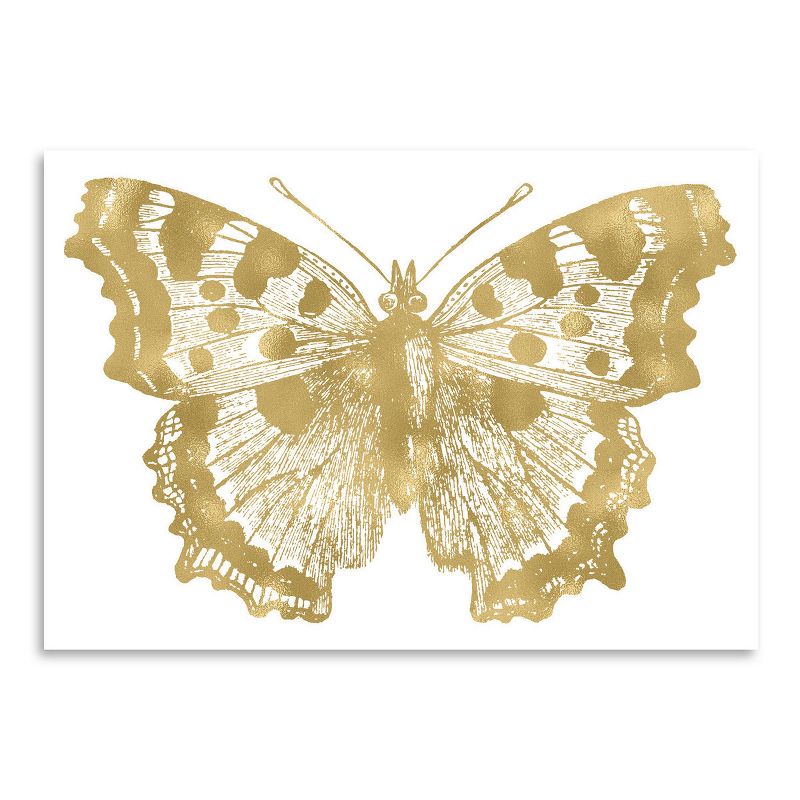 Americanflat Minimalist Animal Butterfly 1 Gold On White By Amy Brinkman Poster, 1 of 7