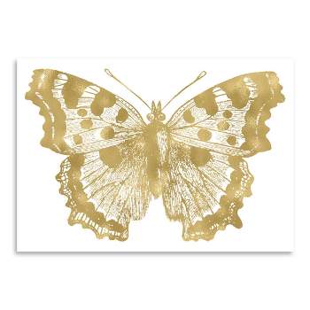 Americanflat Minimalist Animal Butterfly 1 Gold On White By Amy Brinkman Poster