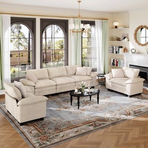 Captiva Designs Cloud Modular 3-Piece Sectional Sofa Set, 5-Seater Deep Seat Couch for Living Room - 1 of 4