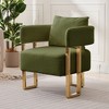 KTMBDW Accent Chair Set of 2, Modern Armchair with Gold Metal Legs, Reading Leisure Chair with High Back for Living Room Bedroom - 3 of 4