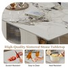 PAGED 63" Dining Table Rectangle Kitchen Table with Storage Shelf and Acrylic Door, Living Room Table with Sintered Stone Top for 4/6 Person - 3 of 4