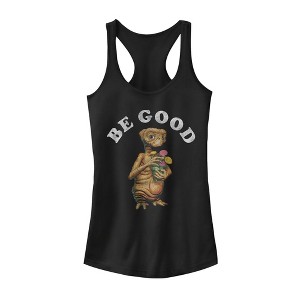 Juniors Womens E.T. the Extra-Terrestrial Be Good Flower Racerback Tank Top - 1 of 4