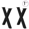 vidaXL Dining Table Legs X-Shaped 2 Pieces Black 70 x (72-73) cm Steel - 3 of 4