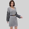Anna-Kaci Women's Leopard Print Sleeve Knit Tunic Sweater - 2 of 4