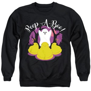 Peeps Peep A Boo Ghost Halloween Unisex Adult Crewneck Sweatshirt - 1 of 4