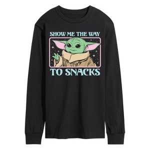 Men's - Star Wars - The Mandalorian Grogu The Way To Snacks Long Sleeve Graphic T-Shirt - 1 of 4
