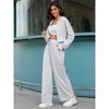 ATHLECHIC Women's Outfits Tracksuits Casual Cropped Hoodie Wide Leg Pants Travel Workout Lounge 2 Piece Sets - 3 of 4