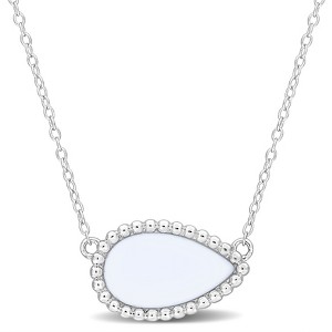 EVERLY JEWELRY | Silver Gemstone Necklace with Chain – Multiple Stone and Metal color Options - 1 of 4