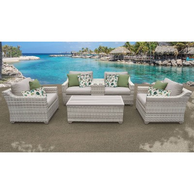 Fairmont 6pc Patio Seating Set with Cushions - Ash - TK Classics