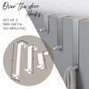 Evideco French Home Goods Adjustable Over The Door Hooks - 3-Piece Door Hanger Set - 3 of 4