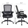 Office Chair w/ Flip-Up Armrests,Ergonomic Home Office Desk Chairs,Swivel Mesh Back Adjustable Lumbar Support Executive Task Chair for Home Office - 3 of 4