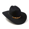 Western Express Black Felt Finish Western Cattleman Hat with Black and Brown Concho Hat Band - 2 of 4