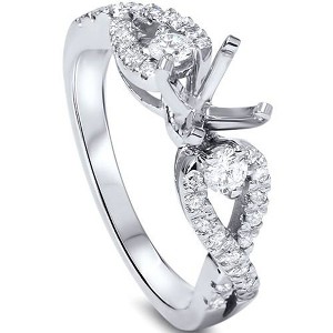 Pompeii3 3/8ct Diamond Engagement Ring Setting 14K White Gold - 1 of 4