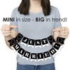 Big Dot of Happiness Mr. and Mrs. - Black and White Wedding or Bridal Shower Mini Pennant Banner - Just Married - 3 of 4