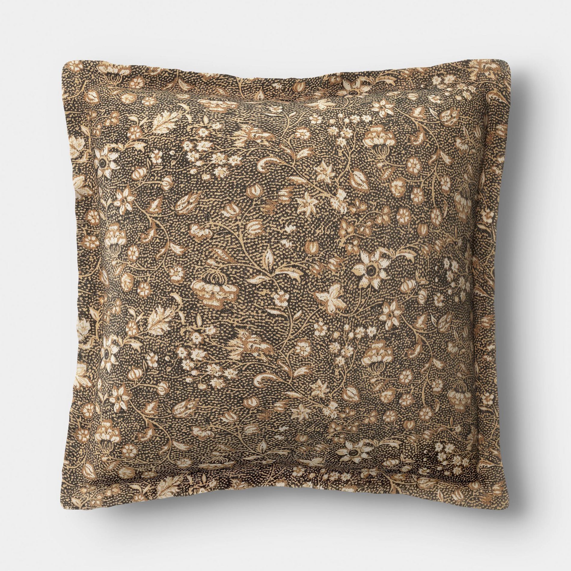 18"x18" Square Floral Printed Throw Pillow Gray/Neutral -Threshold™™™